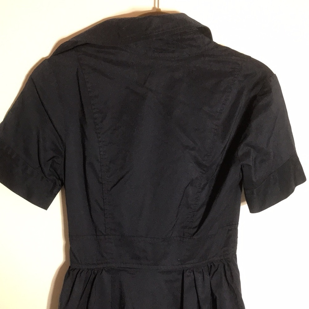 Diane Von Furstenberg Faux Wrap Navy Fit And Flare V-Neck Waist Belt Dress 2 - Picture 10 of 11